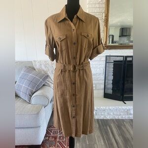 Women’s brown linen dress size 6.